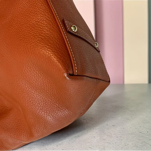 Dooney & Bourke Pebble Leather Florentine Logo Lock Shoulder Bag Rust Color - Picture 5 of 16